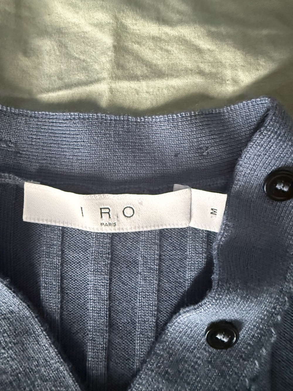 IRO Button-Front Ribbed Cardigan in Periwinkle - Picture 3 of 3